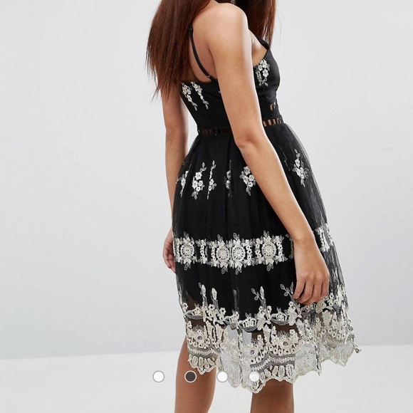 Boohoo Metallic Lace Skater Dress - Picture 5 of 8